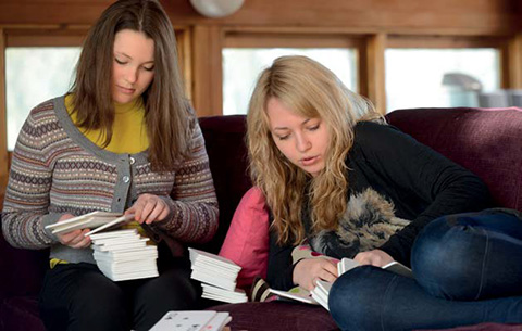 two students reading